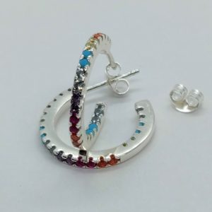 Rainbow cubic zirconia earrings
