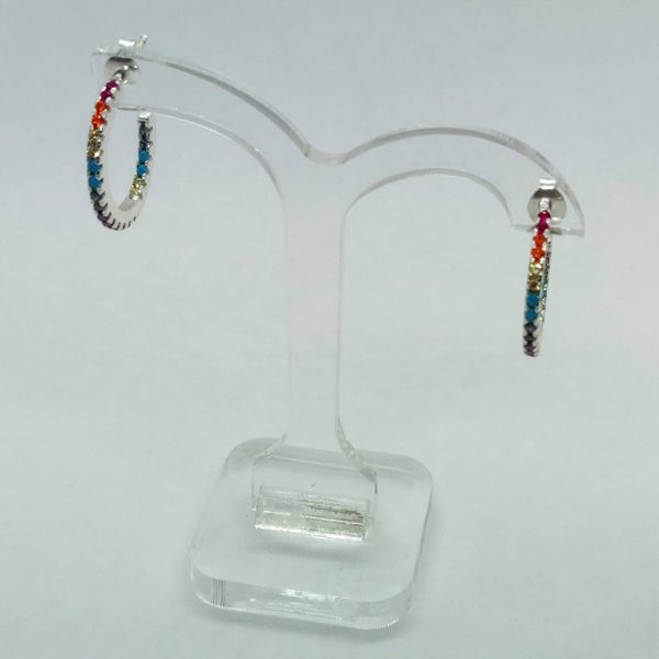 Rainbow cubic zirconia earrings