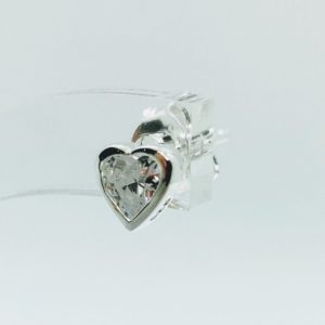 Cubic zirconia heart earrings