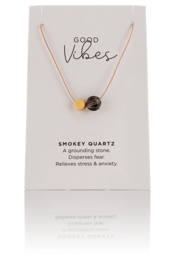 One & Eight Smoky Quartz Cord Necklace