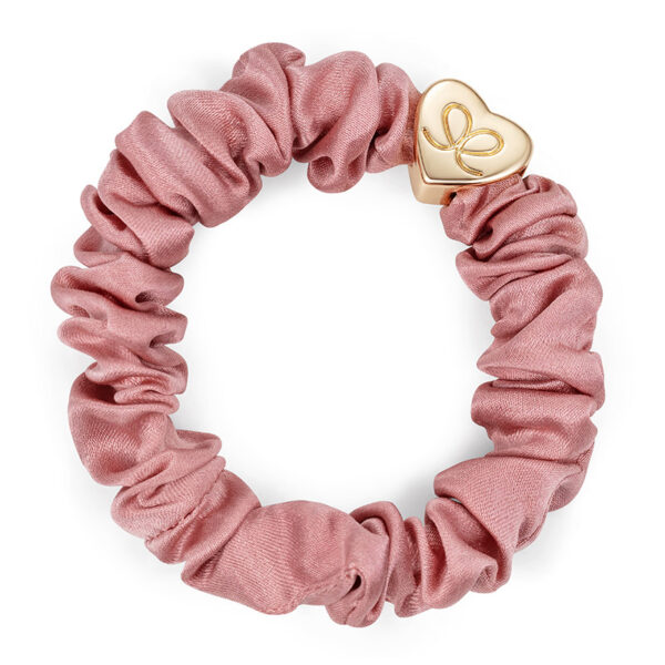 byEloise Gold heart Pink Champagne Scrunchie